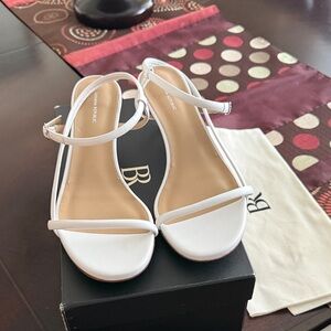 Banana Republic White Strappy Ankle-Heel Sandals